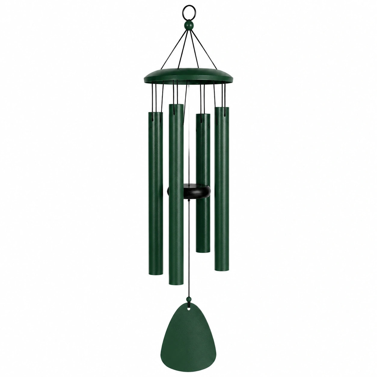 Windspiel 80 cm aus Metall Grün mit Klangröhren für Garten und Balkon
