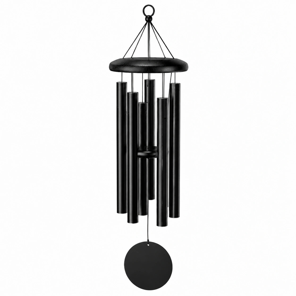 Windspiel 80 cm aus Metall in Schwarz mit tiefem Klang für Innen und Außen