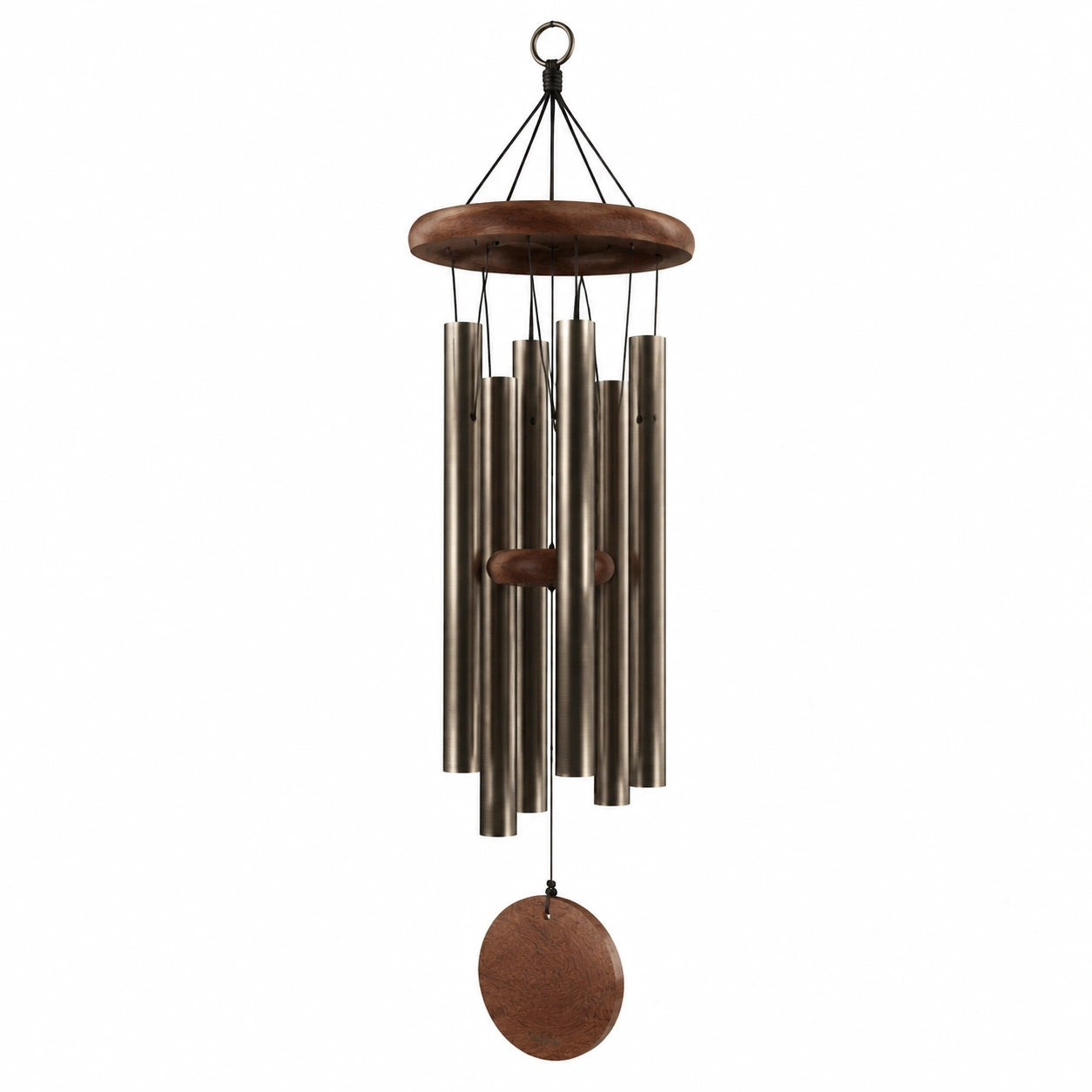 Windspiel 90 cm aus Metall und Holz Braun Bronze Hängedekoration