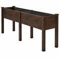 Hochbeet 120 x 60 x 80 cm aus Holz dunkelbraun für Garten und Terrasse