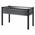 Hochbeet 120 x 60 x 80 cm aus Stahl Grau Schwarz für Garten und Balkon